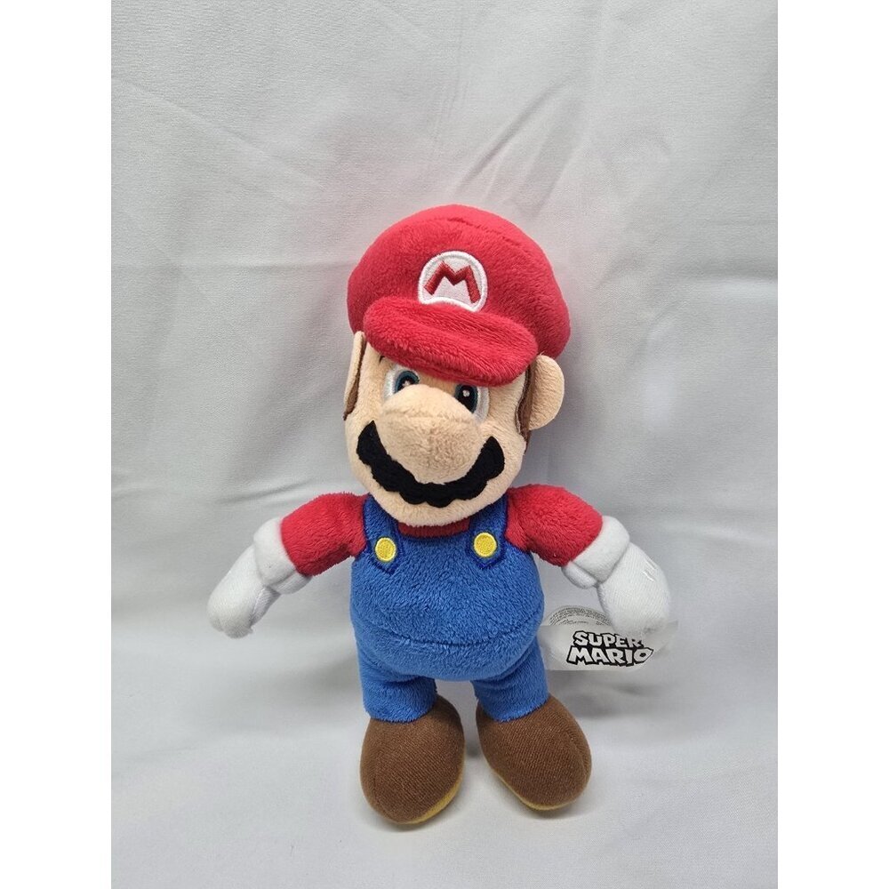 Super Mario Nintendo Mario Stuffed Character Toy Jakks Pacific 2022 Plush 9"